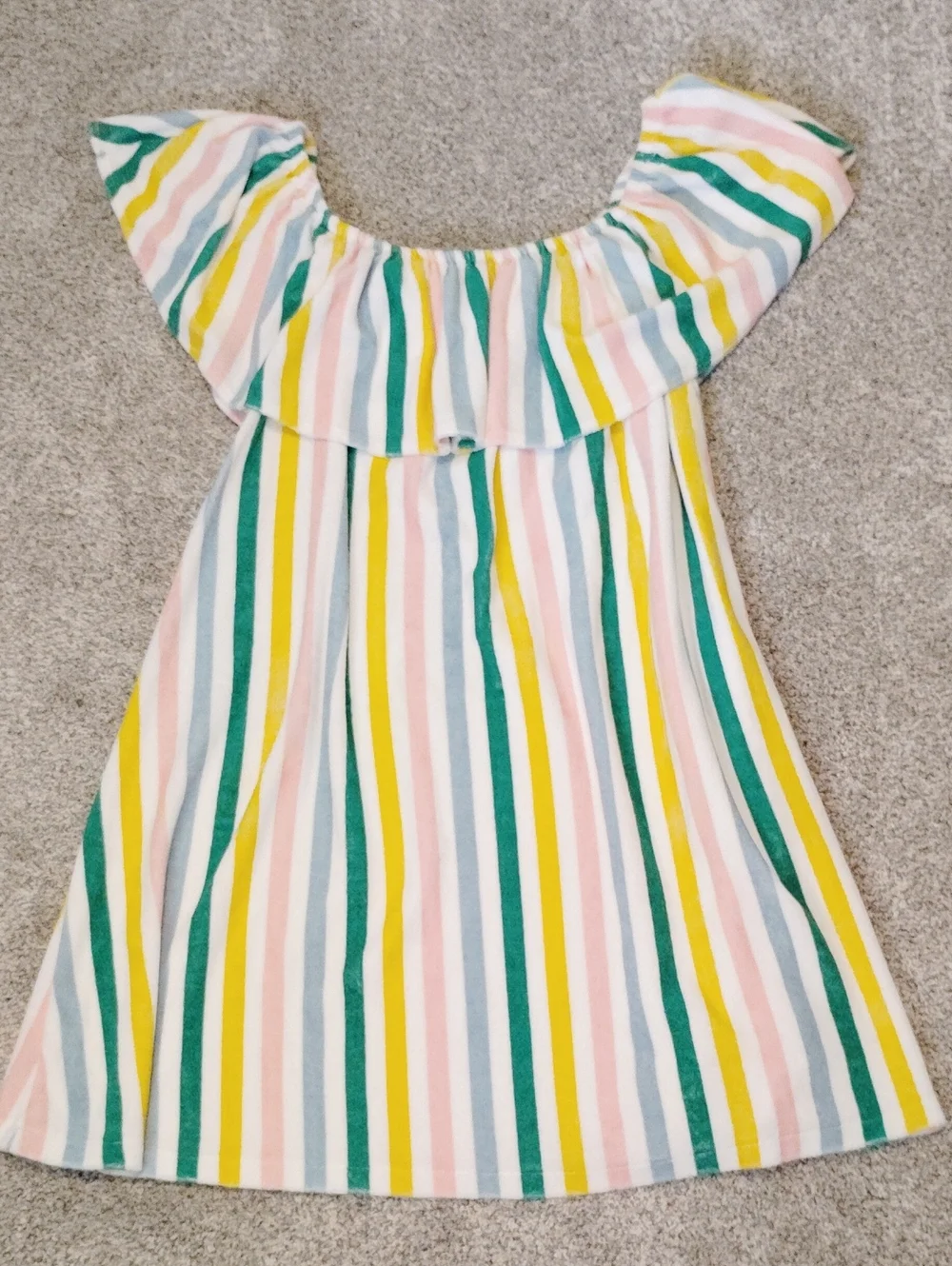 Hugo Loves Tiki Girls Terry Sundress with Pastel Stripes